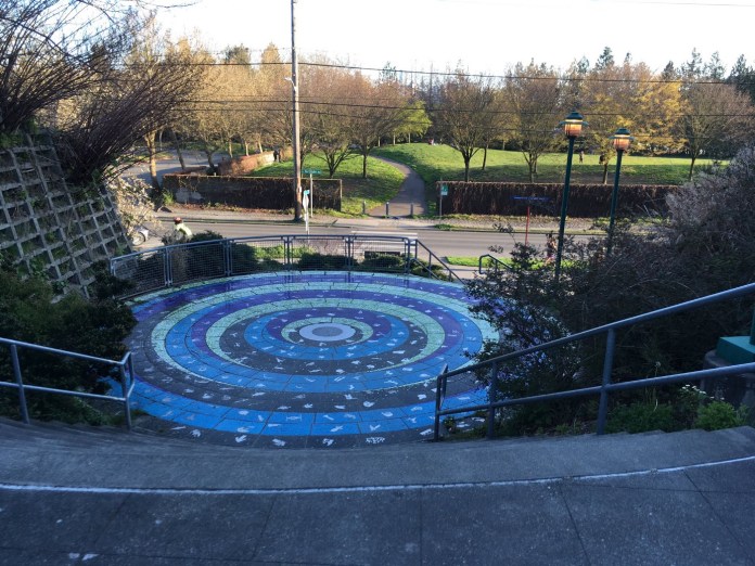 The steps to gasworks are a public park where social distancing is not feasible.