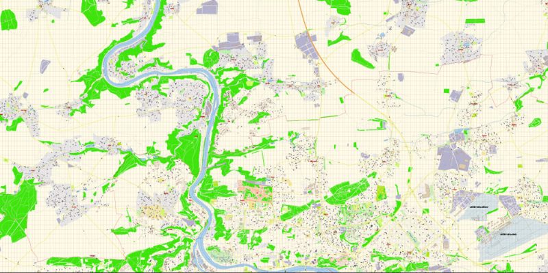 Prague Czech Republic Map Vector Exact City Plan High Detailed Street Map editable Adobe Illustrator in layers
