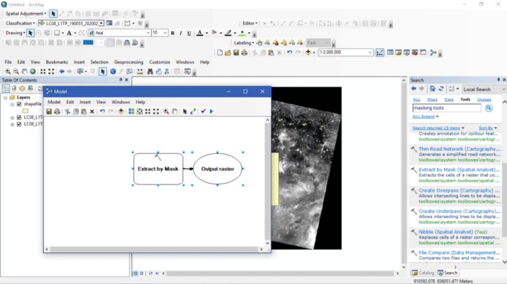 Extract by Mask (Spatial Analyst) tool