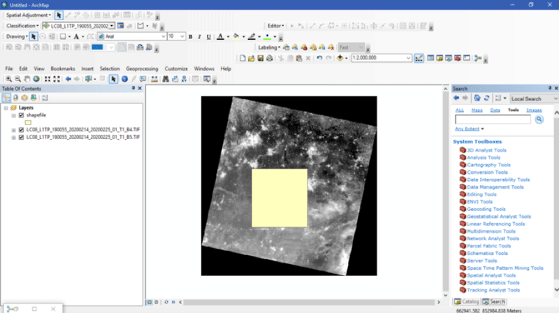 Use the search window when using "search for tools" in ArcGIS.