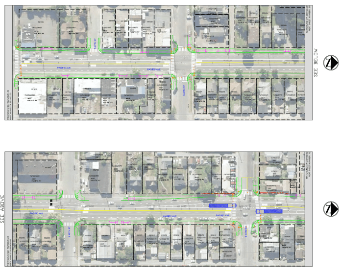 A section improvements at 30% design for Pacific Avenue, which includes median-style stations. (Pierce Transit)