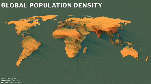 Vector Maps: Maps Mania: Global Population Mountains