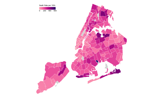 Vector Maps: New York Covid Death Rates