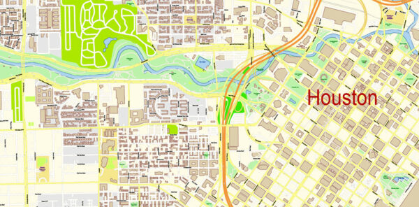 Houston Texas US Map Vector Exact City Plan High Detailed Street Map ...