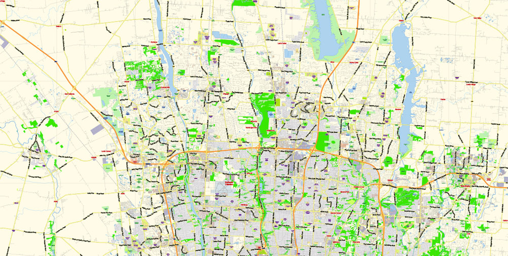 Columbus Ohio US PDF Map Vector Exact City Plan Low Detailed Street Map editable Adobe PDF in layers
