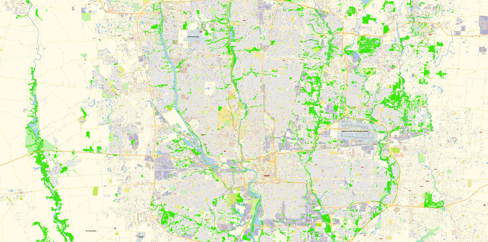 Columbus Ohio US PDF Map Vector Exact City Plan High Detailed Street Map editable Adobe PDF in layers