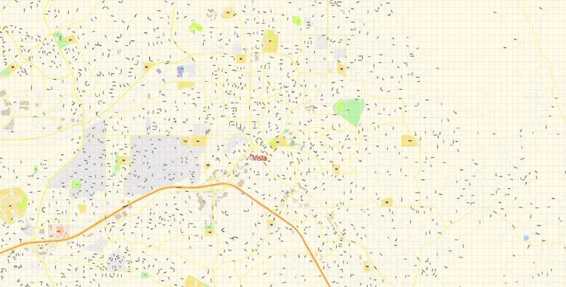 Vista California US Map Vector Exact City Plan High Detailed Street Map editable Adobe Illustrator in layers