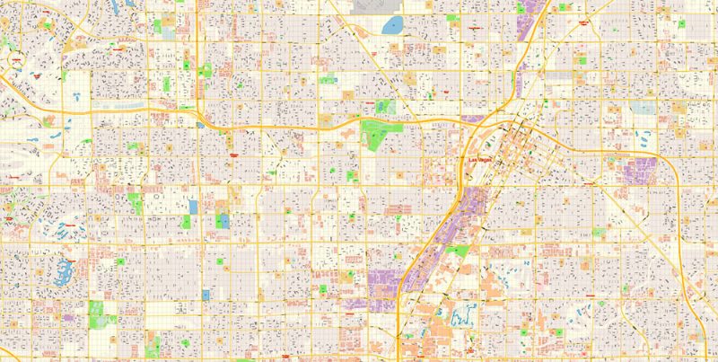 Las Vegas Nevada US Map Vector Exact City Plan High Detailed Street Map editable Adobe Illustrator in layers