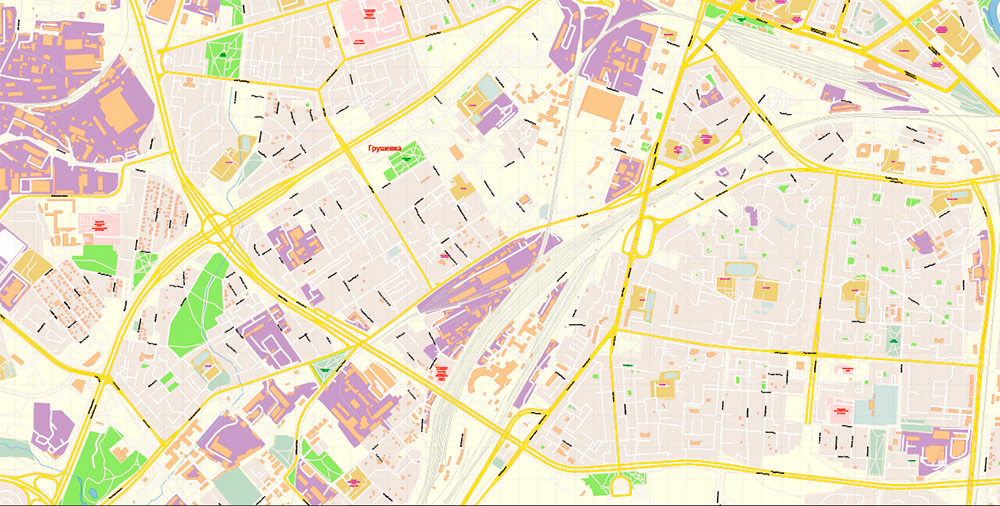Minsk Belarus PDF Map Vector Exact City Plan High Detailed Street Map editable Adobe PDF in layers