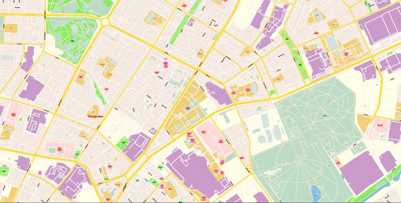 Minsk Belarus Map Vector Exact City Plan High Detailed Street Map editable Adobe Illustrator in layers
