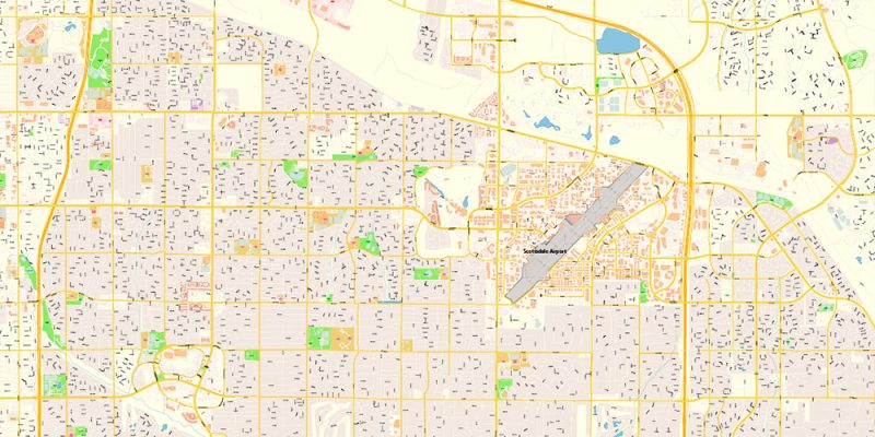 Phoenix Arizona US Map Vector Exact City Plan High Detailed Street Map editable Adobe Illustrator in layers