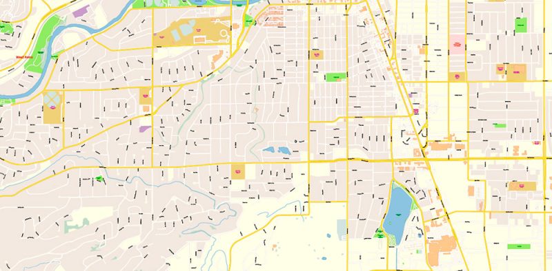 Reno Nevada US Map Vector Exact City Plan High Detailed Street Map editable Adobe Illustrator in layers