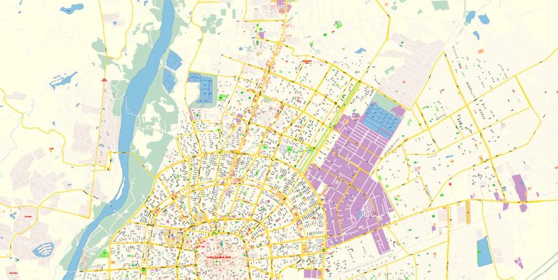 Santa Cruz de la Sierra Bolivia Map Vector Exact City Plan High Detailed Street Map editable Adobe Illustrator in layers