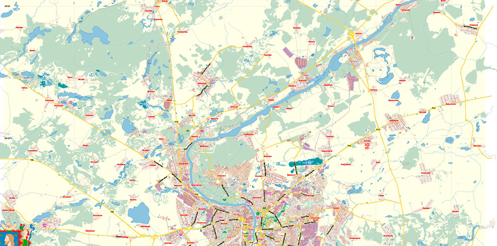 Vitebsk Belarus PDF Map Vector Exact City Plan Low Detailed Street Map editable Adobe PDF in layers