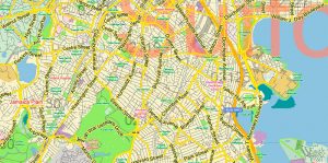 Boston Massachusetts US Map Vector Exact City Plan LOW Detailed Street ...