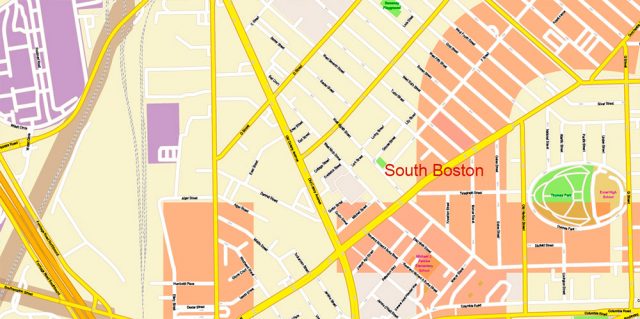 East Boston Zip Code Map Boston Massachusetts US Map Vector Exact City Plan High Detailed Street ...