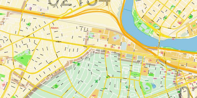 East Boston Zip Code Map Boston Massachusetts US PDF Map Vector Exact City Plan High Detailed ...
