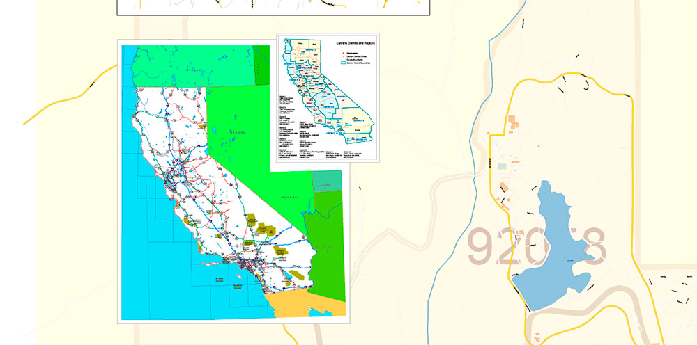 Fallbrook California 92028 US Map Vector Exact City Plan High Detailed Street Map editable Adobe Illustrator + PDF in layers