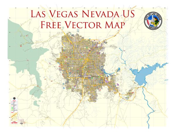 Las Vegas Nevada US Map Vector Free Editable Layered Adobe Illustrator + PDF + SVG