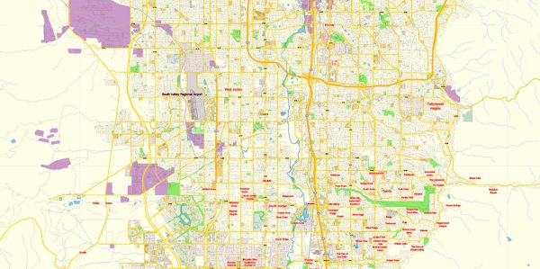 Download Salt Lake City Utah US Map Vector Free Editable Layered ...