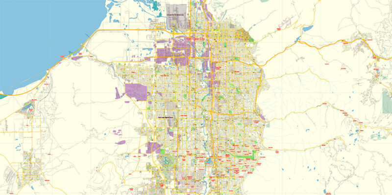 Salt Lake City Utah US Map Vector Free Editable Layered Adobe ...