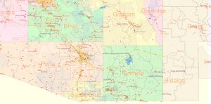 Arizona State US PDF Map Vector Exact State Plan High Detailed Road Map ...