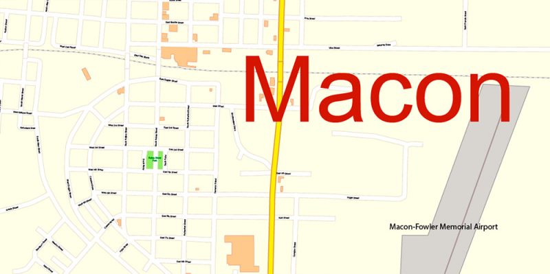 Macon Missouri US Map Vector High Detailed editable Adobe Illustrator in layers