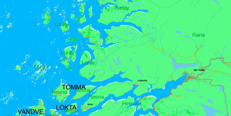 Norway Map Vector Extra High Detailed (all roads) + Relief + Admin Areas editable Adobe Illustrator in layers (2 parts NS)