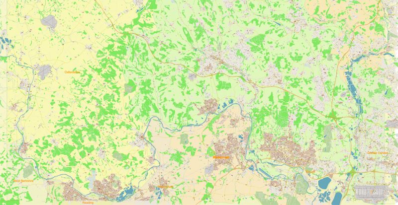 Buckinghamshire UK Map Vector Exact County Plan High Detailed Street Map + Admin editable Adobe Illustrator in layers