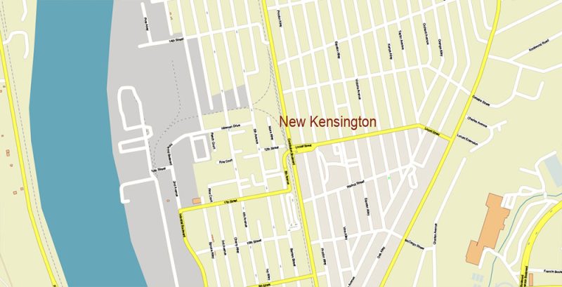 Cranberry 16066 plus surrounding zip codes Pennsylvania US Map Vector Exact City Plan High Detailed Street Map editable Adobe Illustrator in layers