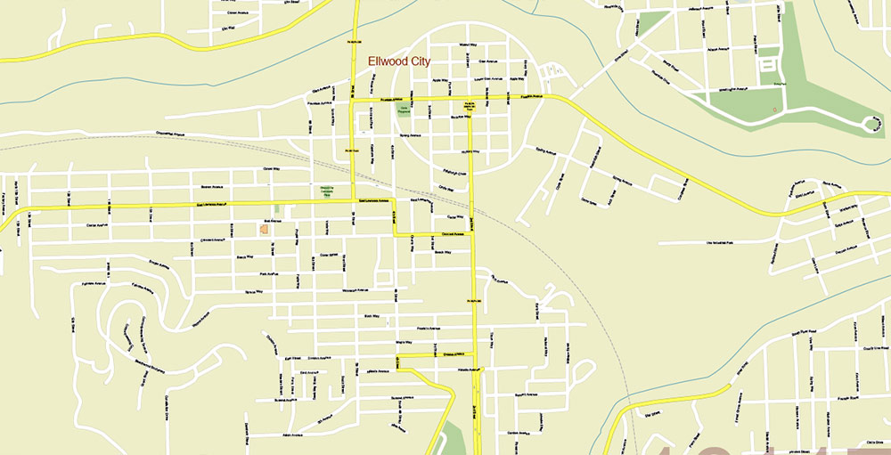 Cranberry 16066 plus surrounding zip codes Pennsylvania US PDF Map Vector Exact City Plan High Detailed Street Map editable Adobe PDF in layers