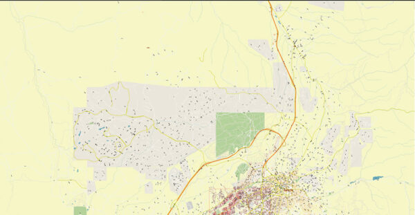 Santa Fe New Mexico US PDF Vector Map Exact City Plan High Detailed Street Map editable Adobe ...