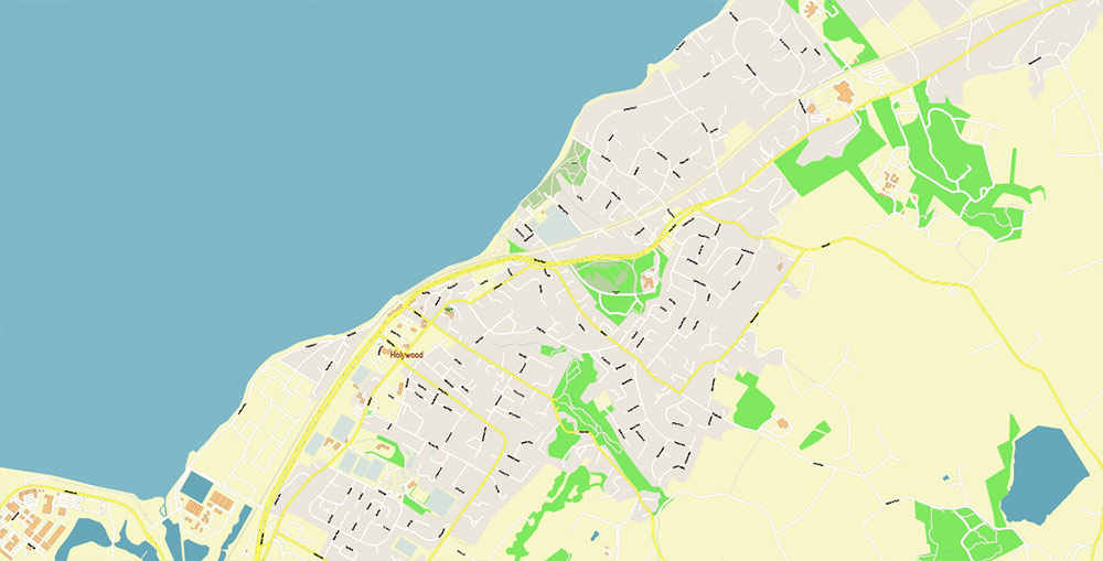Belfast Northern Ireland UK PDF Vector Map Exact City Plan High Detailed Street Map Adobe PDF in layers