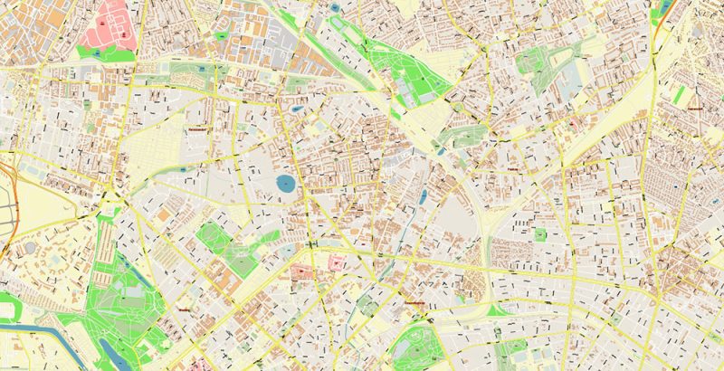 Berlin Germany Map Vector Accurate High Detailed City Plan editable Adobe Illustrator Street Map in layers