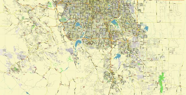 Denver Boulder Colorado US Map Vector City Plan Low Detailed (for small ...