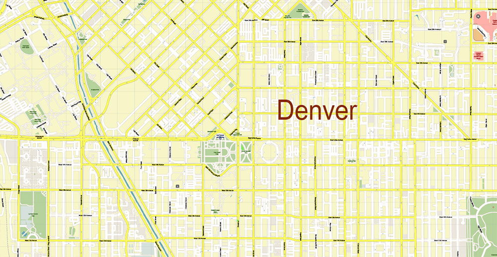 Denver Boulder Colorado Us Map Vector Gvl17b Ai 10 Ai Pdf 2 