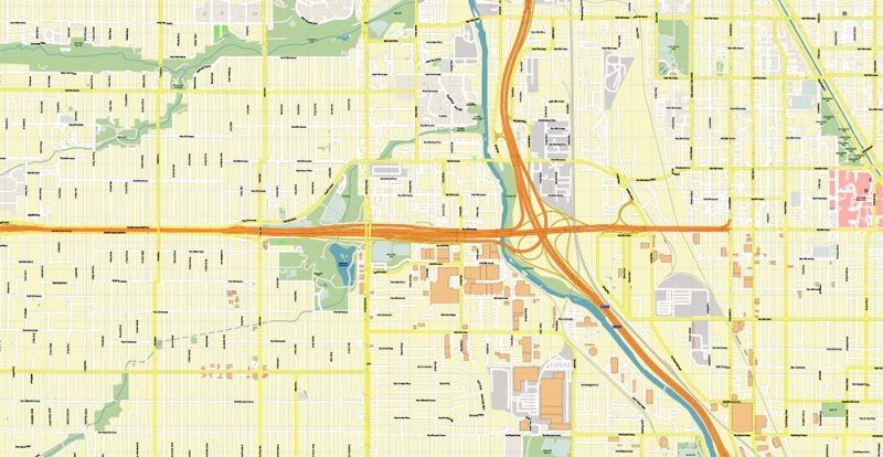 Denver Boulder Colorado US PDF Vector Map Accurate High