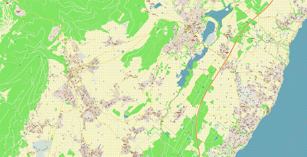 Geneva Genève Switzerland PDF Vector Map Accurate High Detailed City Plan editable Adobe PDF Street Map in layers