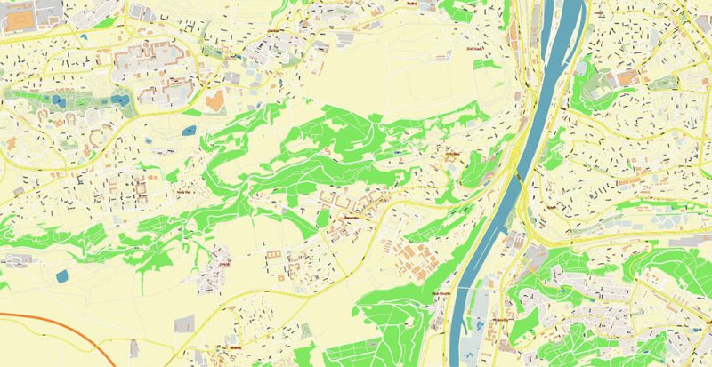 Prague Praha Czech Republic Map Vector Accurate High Detailed City Plan editable Adobe Illustrator Street Map in layers