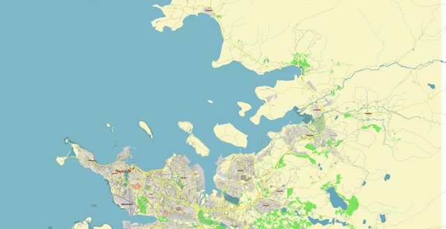 Reykjavik Iceland Vector Map Free Editable Layered Adobe Illustrator ...
