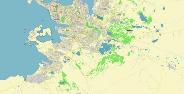 Reykjavik Iceland Vector Map Free Editable Layered Adobe Illustrator ...