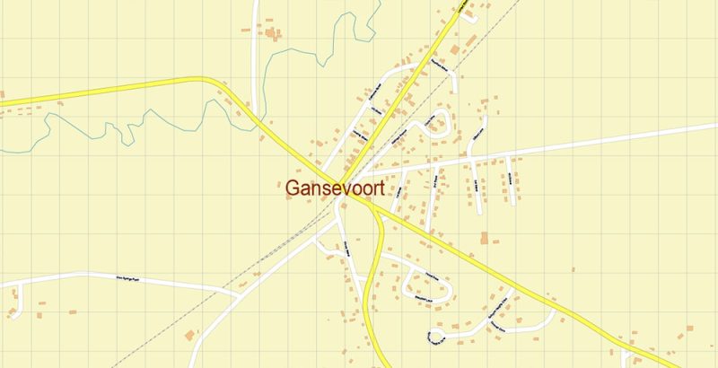 Gansevoort New York US Map Vector Accurate High Detailed City Plan editable Adobe Illustrator Street Map in layers