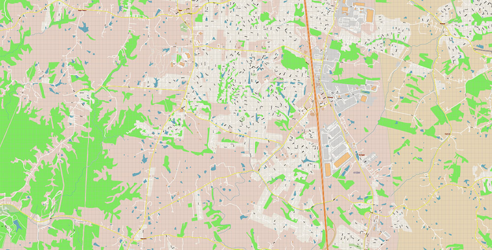 Cincinnati Ohio Metro Area US Map Vector Accurate High Detailed City Plan + ZIPcodes + Counties editable Adobe Illustrator Street Map in layers