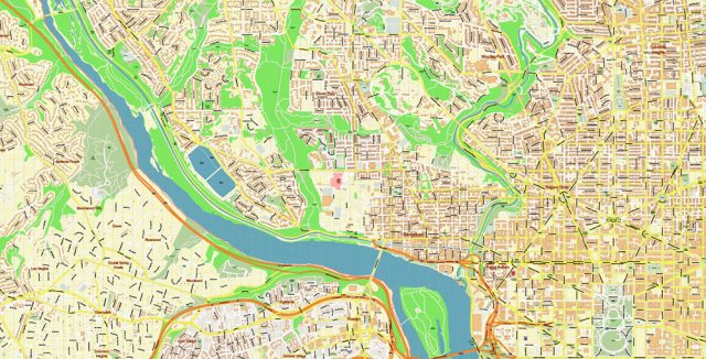 Alexandria Virginia + Washington DC US Map Vector Exact High Detailed ...