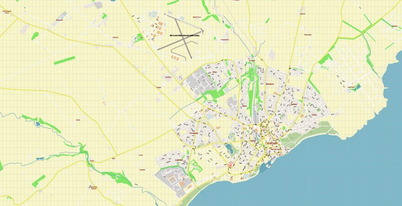 Arbroath UK Map Vector Exact High Detailed City Plan editable Adobe Illustrator Street Map in layers