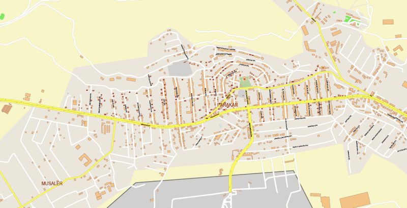 Armavir Province Armenia Map Vector Exact High Detailed City Plan editable Adobe Illustrator Street Map in layers