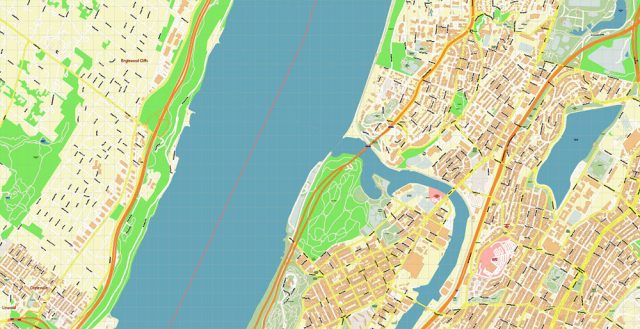 White Plains New York US PDF Vector Map: Exact High Detailed City Plan ...