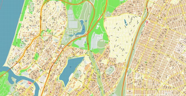 White Plains New York US PDF Vector Map: Exact High Detailed City Plan ...