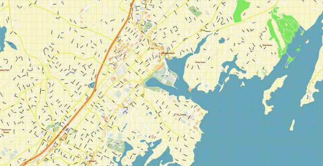 White Plains New York US PDF Vector Map: Exact High Detailed City Plan ...