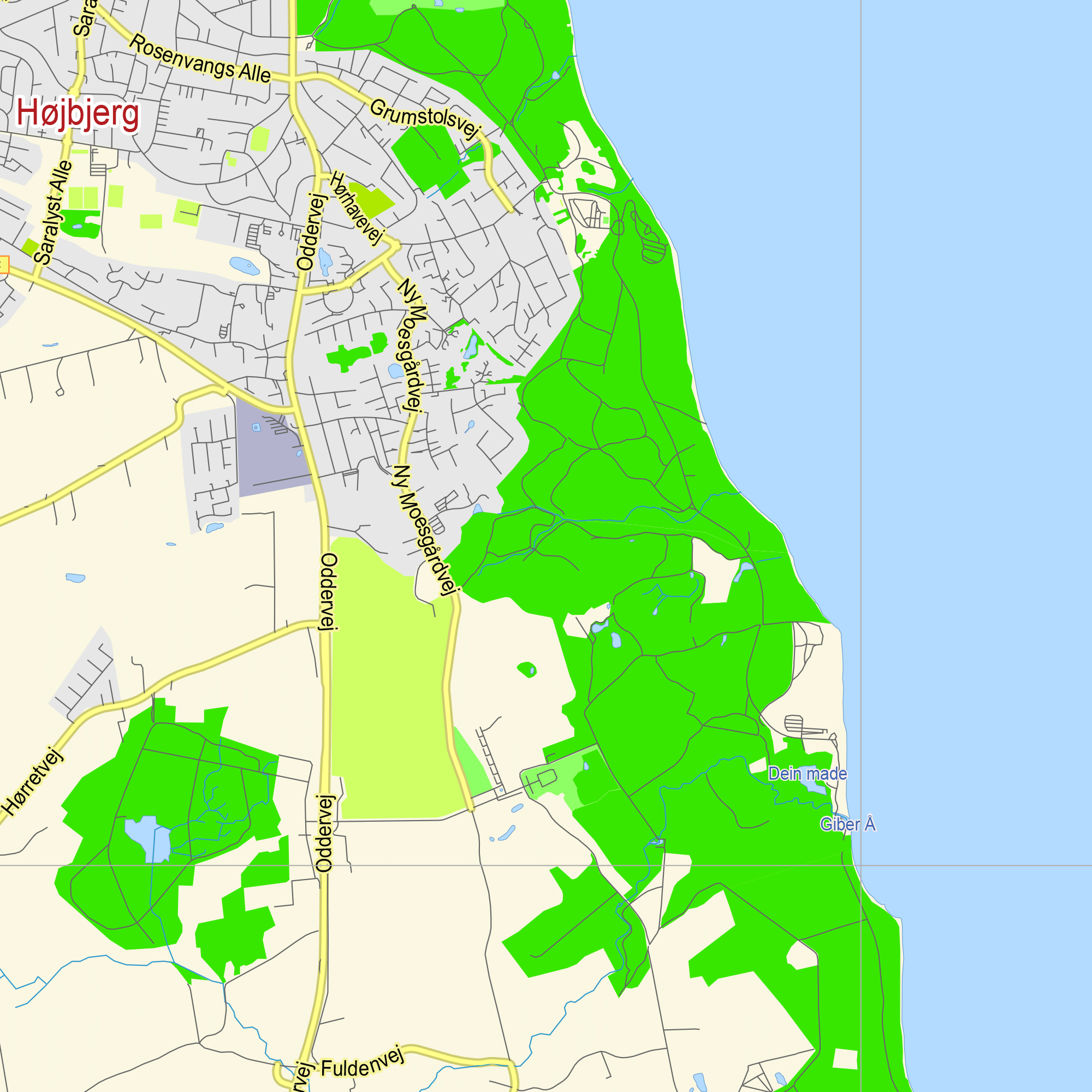 Aarhus Denmark printable vector map